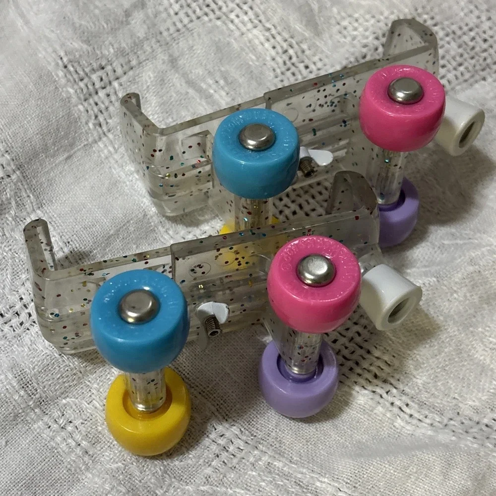 Build A Bear Sparkle Roller Skates Rainbow Pastel Glitter Shoes